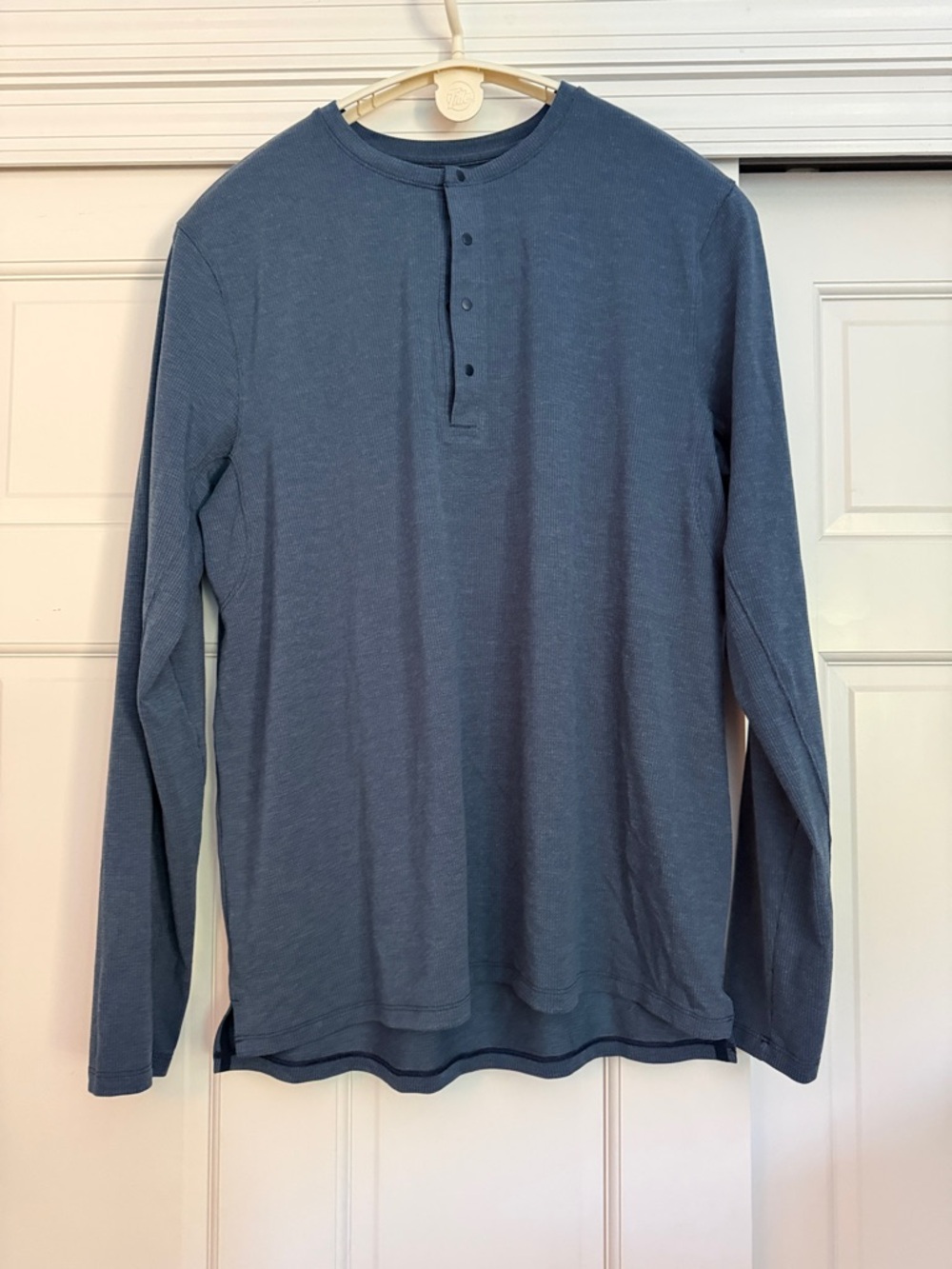 Lululemon Men's Long-Sleeve Henley Shirt - Blue